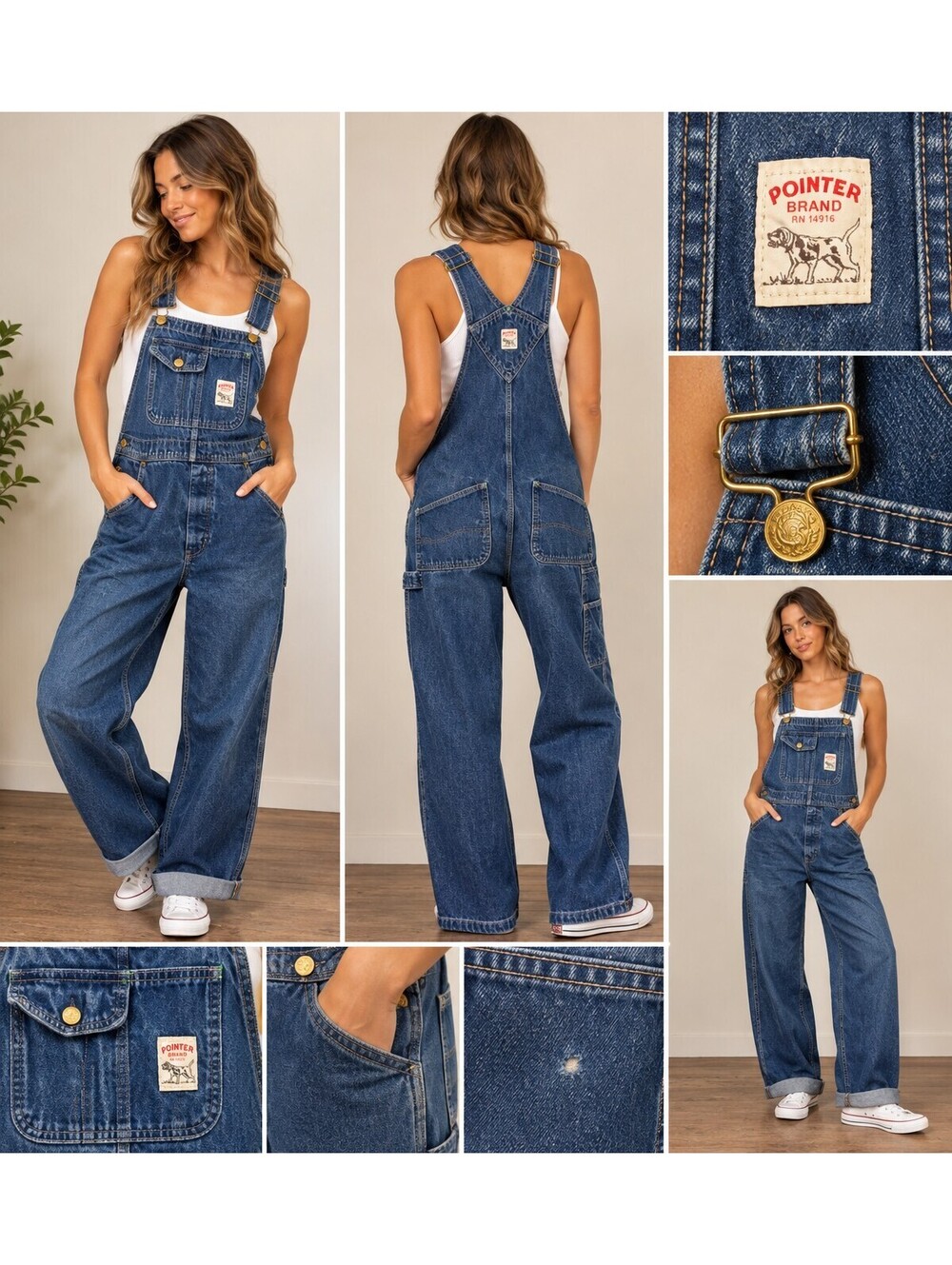 Vintage Pointer Brand Blue Denim Overalls